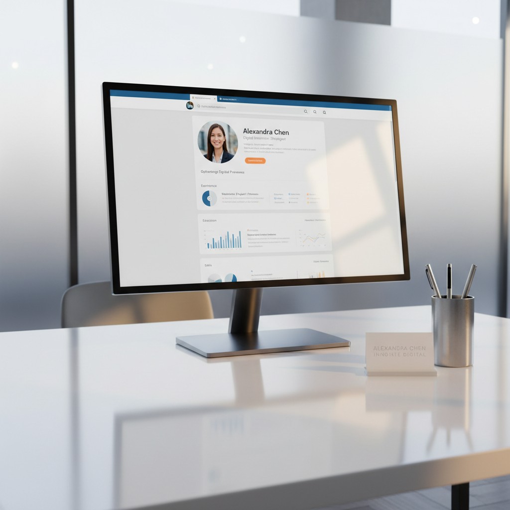 Un écran d'ordinateur visible sur un bureau.